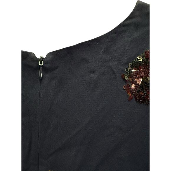 Dries Van Noten Navy Sequin Floral Viscose Mini Dress 36 US 4 Zip Back Party - Picture 8 of 12